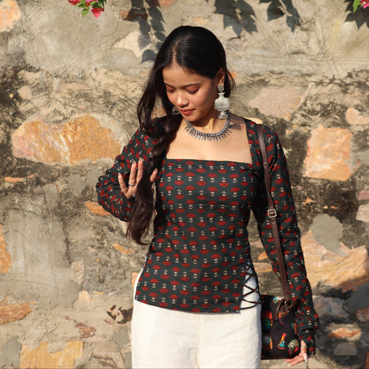 ZAALIMA - Corset Back Micro Kurti