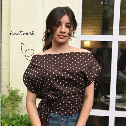 MOCHA Dual Wear Bandhani Top