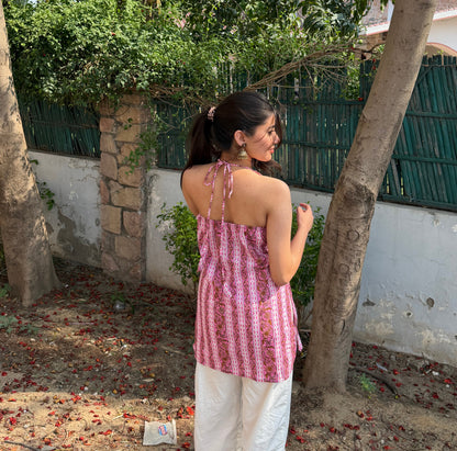 RUHANI-HALTER NECK KURTI