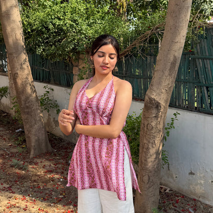RUHANI-HALTER NECK KURTI