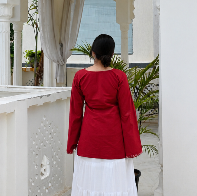 GULNAAR  Zari Embroidered Kurti