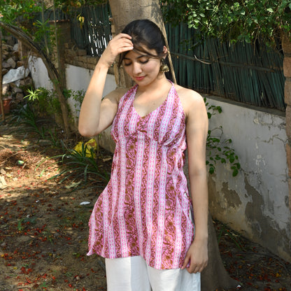 RUHANI-HALTER NECK KURTI