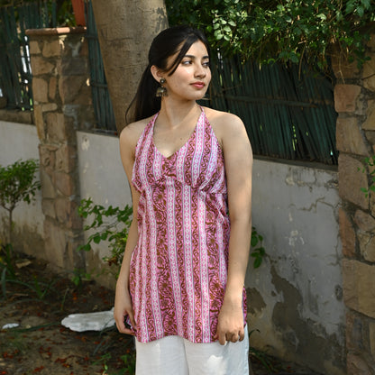 RUHANI-HALTER NECK KURTI