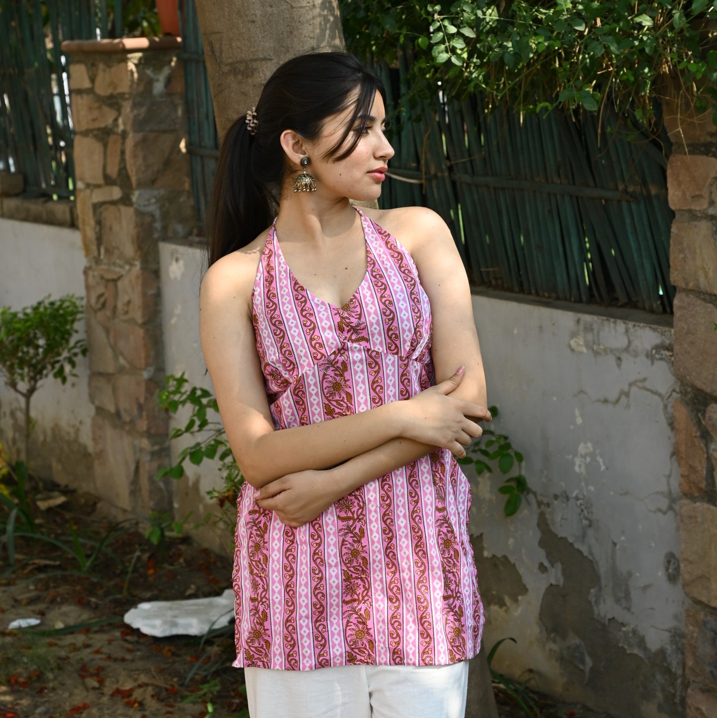 RUHANI-HALTER NECK KURTI