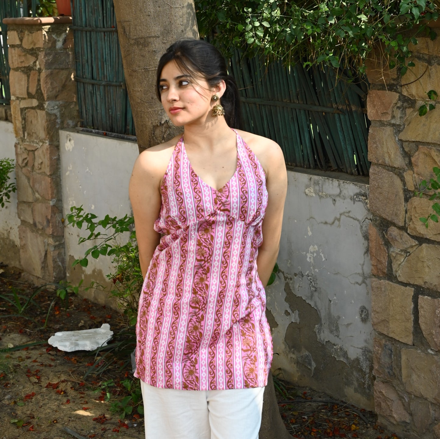 RUHANI-HALTER NECK KURTI