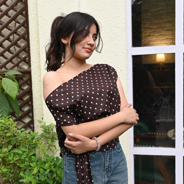 MOCHA-DUAL WEAR BANDHANI TOP