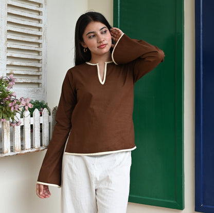 CINNAMON Bell Sleeves Top