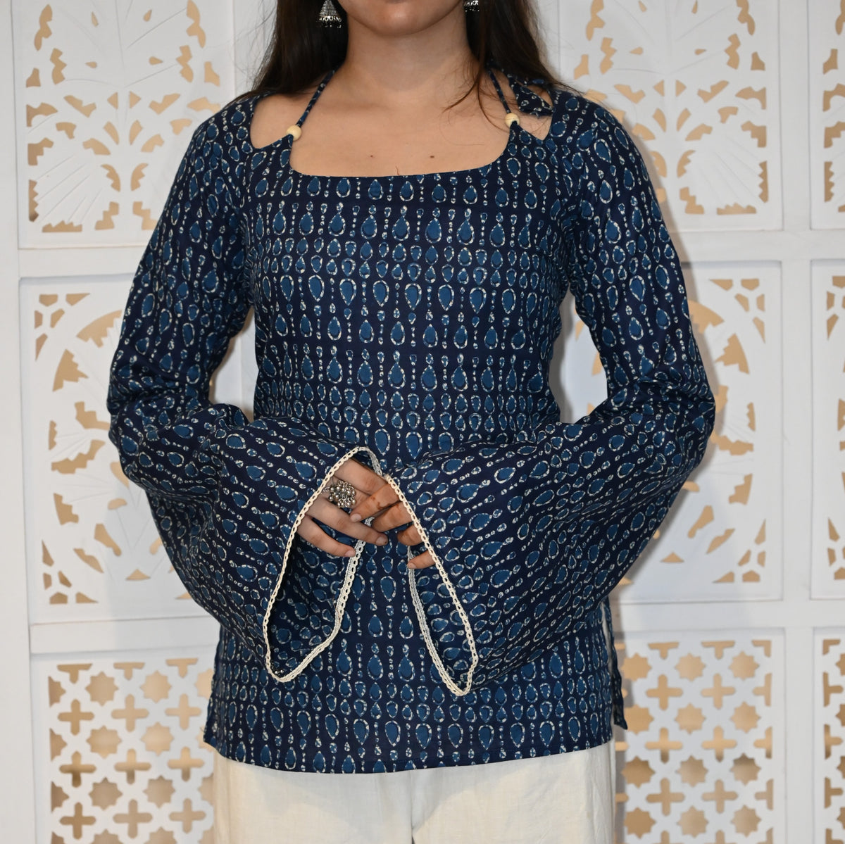 ZOHRA Neck Tie Up Kurti