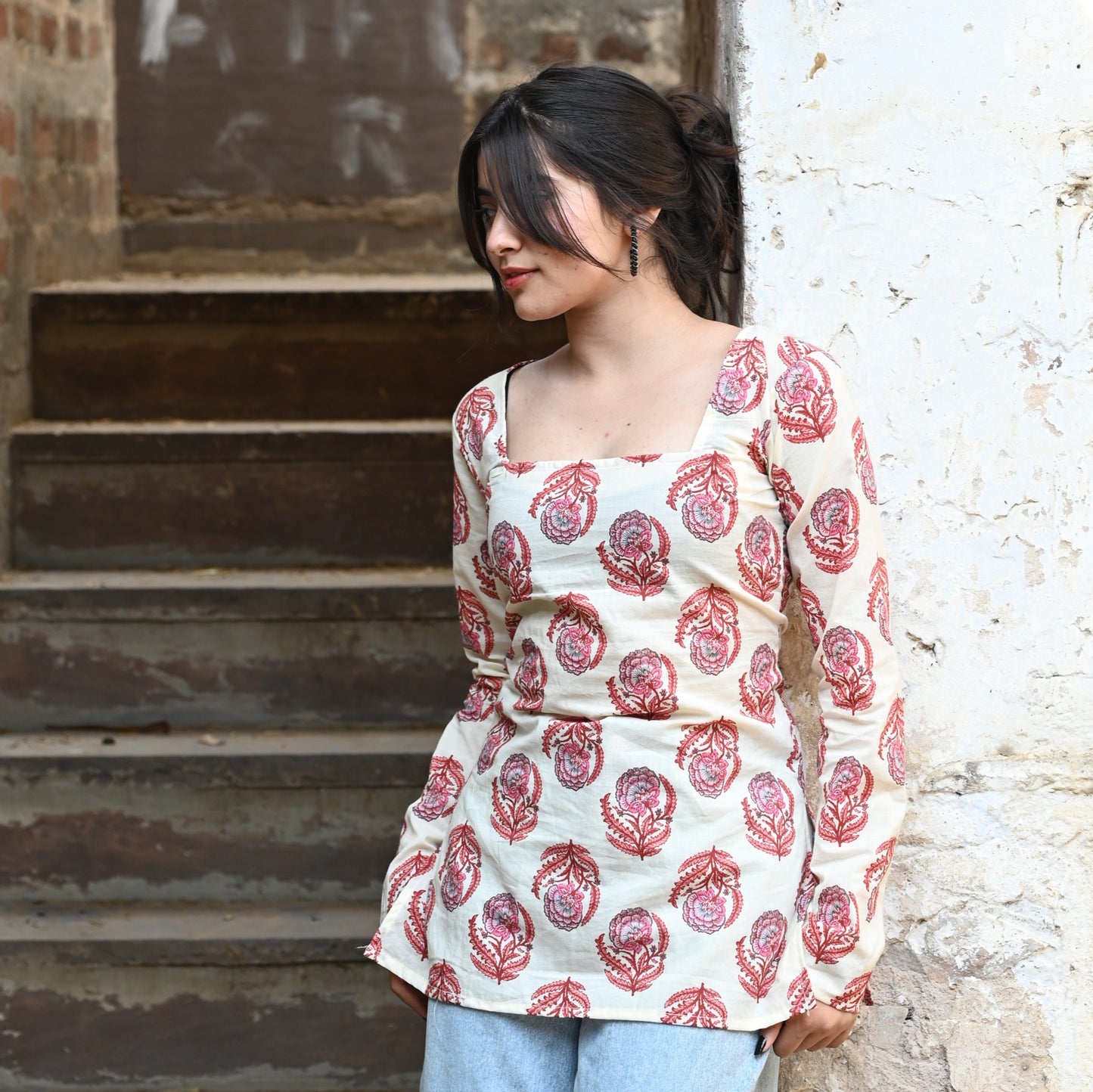 LEELA PINK - Corset Back Kurti