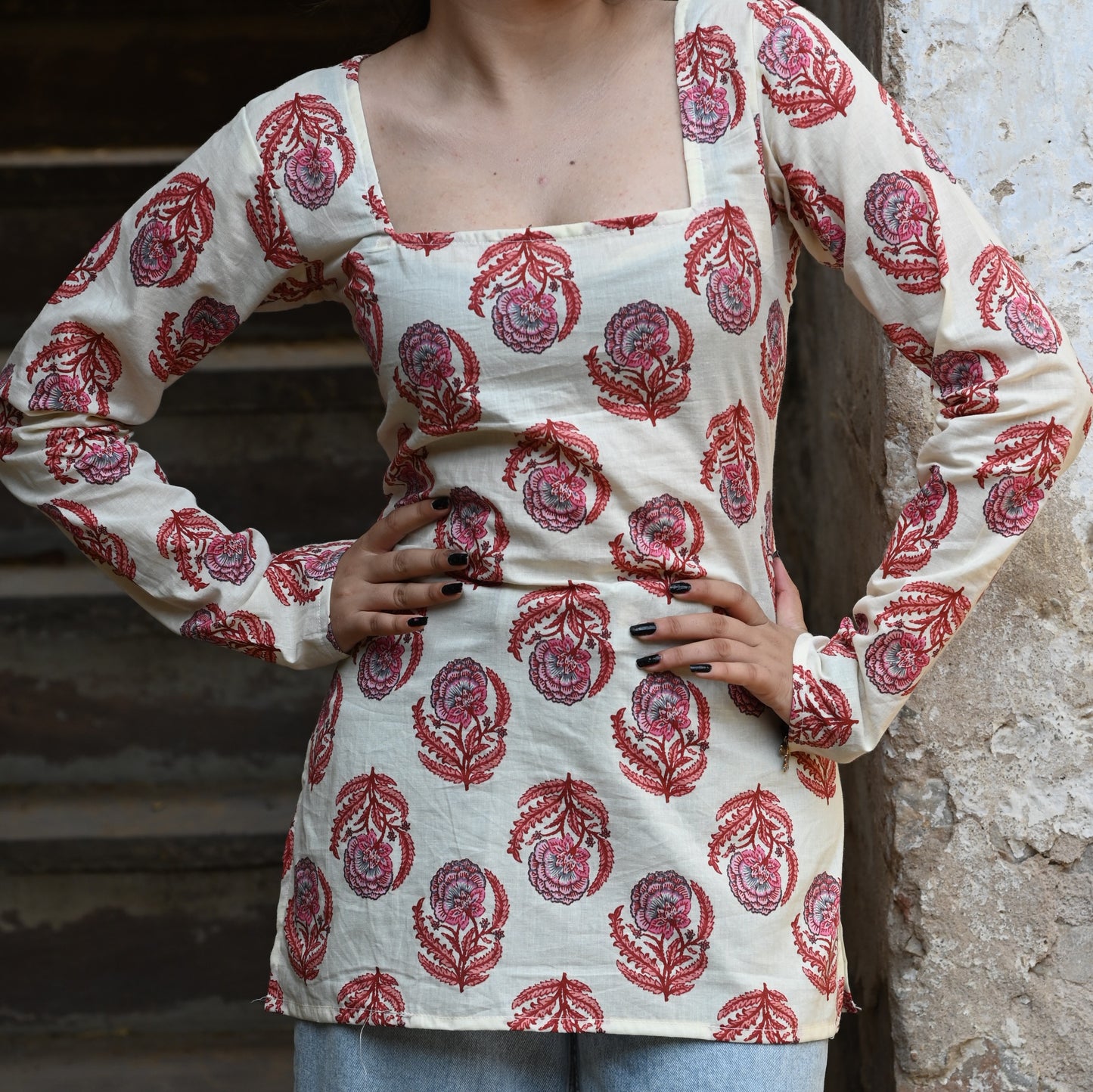 LEELA PINK - Corset Back Kurti