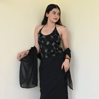 SAYURI Halter Neck Skirt Set