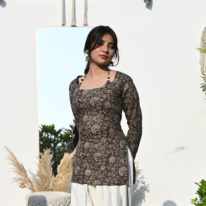 VANYA - Beaded Tie Up Back Kurti