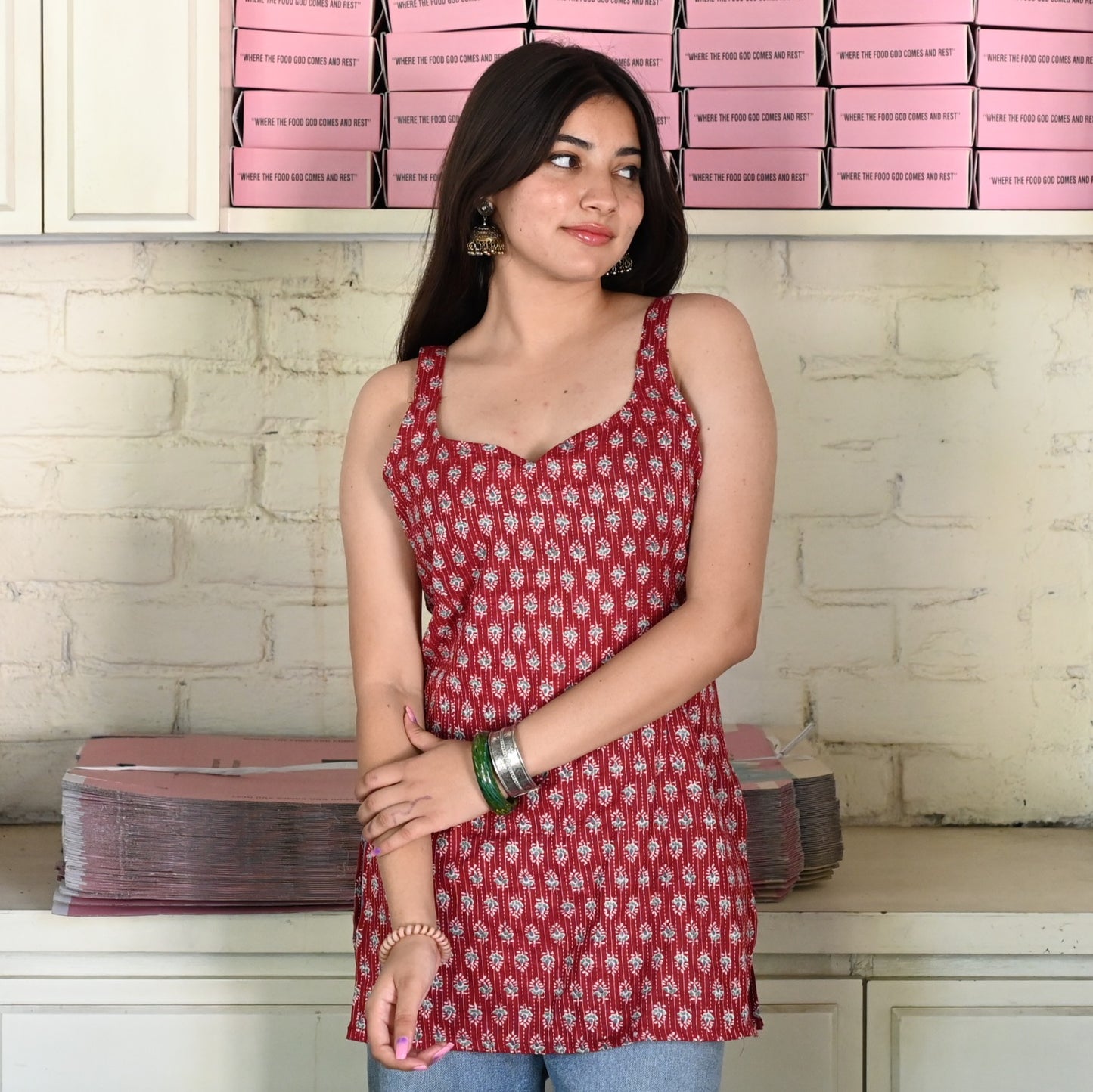 KUMKUM-Strap Kurti