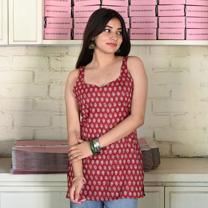 KUMKUM-Strap Kurti