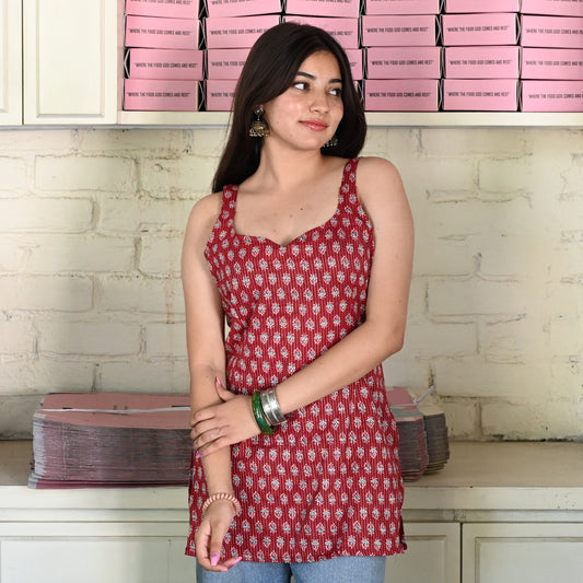 KUMKUM-Strap Kurti