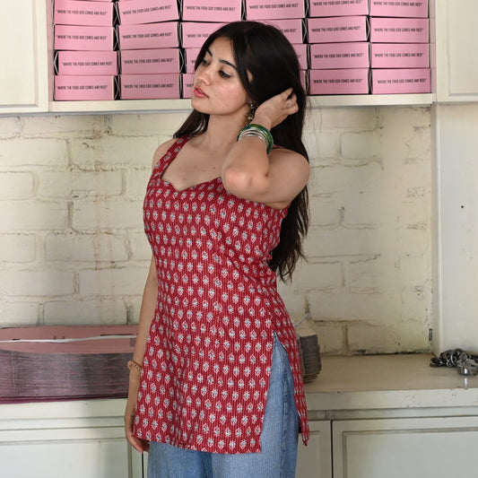 KUMKUM-Strap Kurti