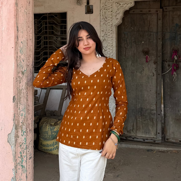 SUNEHRI - V NECK KURTI
