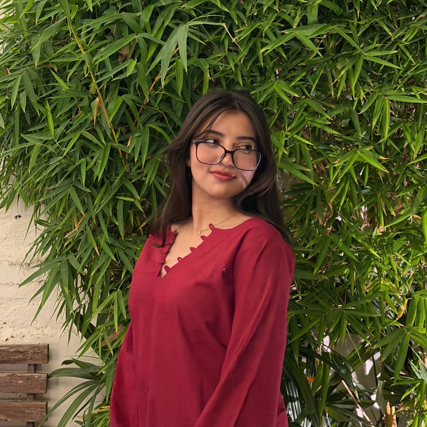 TINA - Solid Maroon Kurti