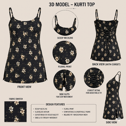 Kruti-Noodle Strap Kurti