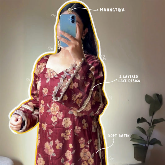 SAHIBA MAROON - Pakistani Kurti