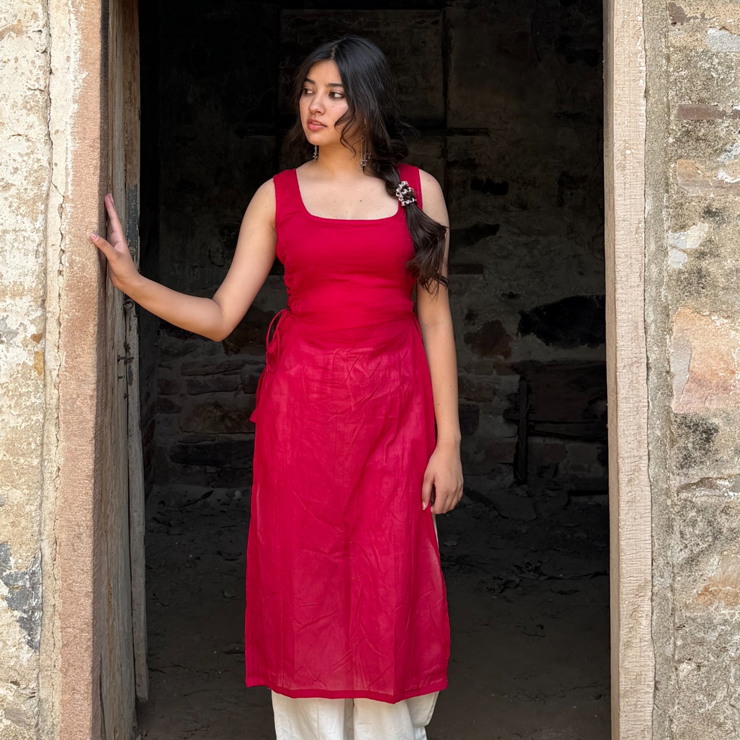 NAAZ-LONG MULMUL KURTA