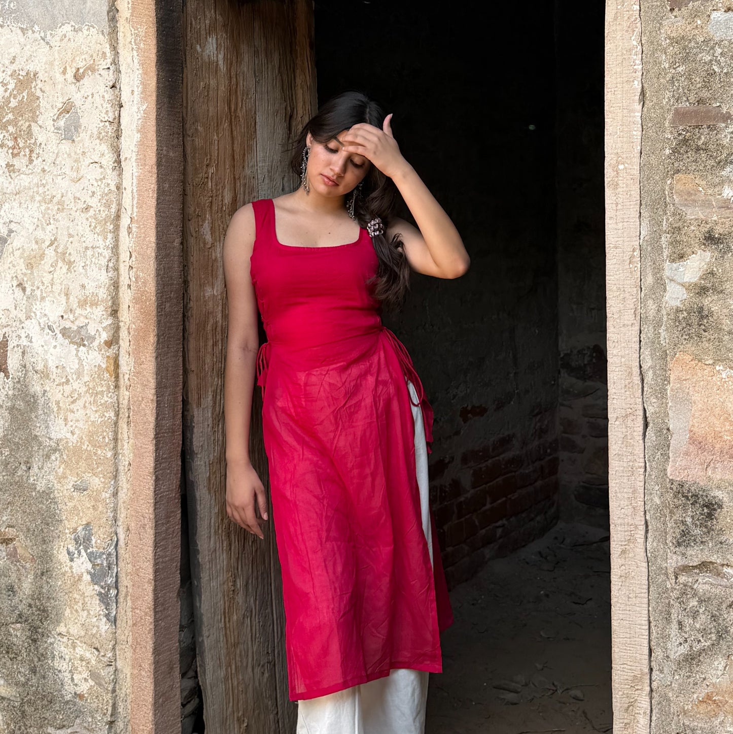 NAAZ-LONG MULMUL KURTA