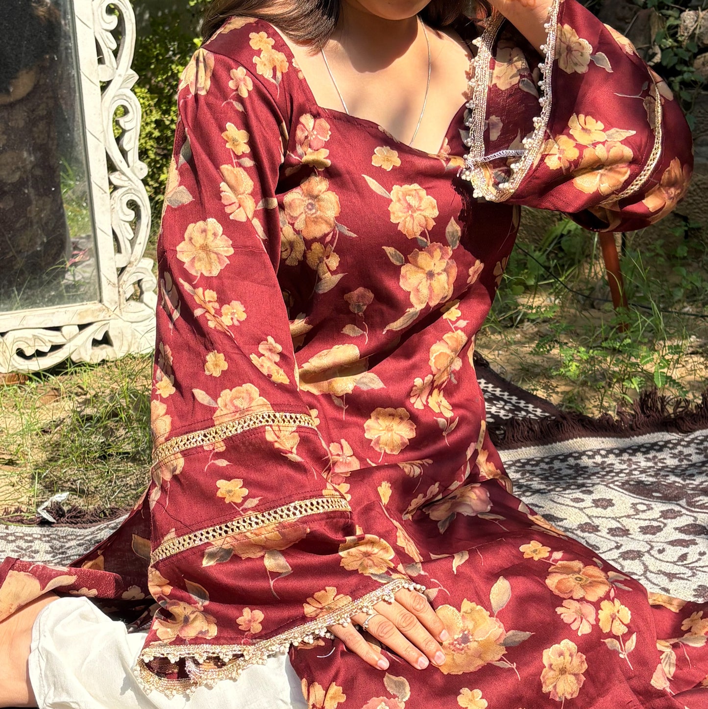 SAHIBA MAROON - Pakistani Kurti