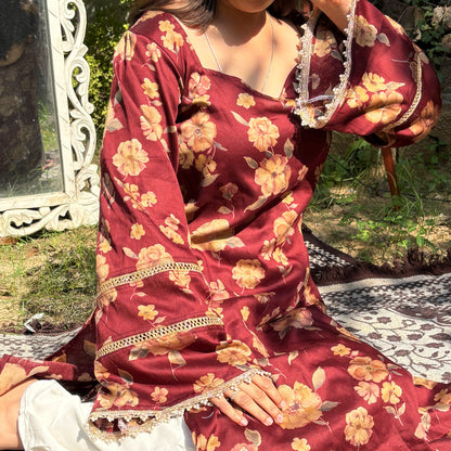 SAHIBA MAROON - Pakistani Kurti