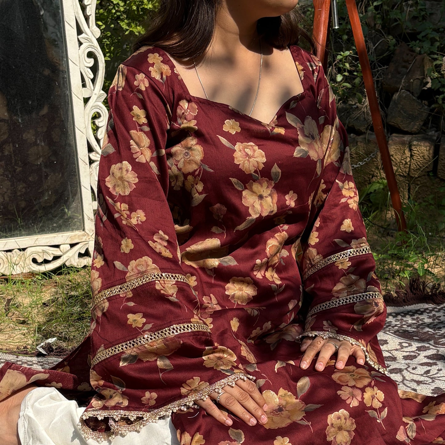 SAHIBA MAROON - Pakistani Kurti