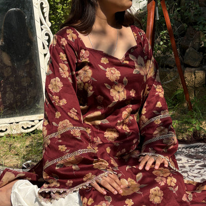 SAHIBA MAROON - Pakistani Kurti