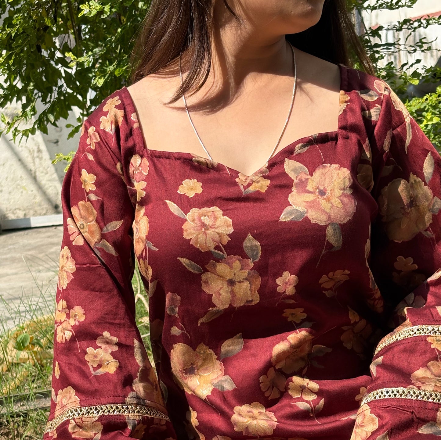 SAHIBA MAROON - Pakistani Kurti