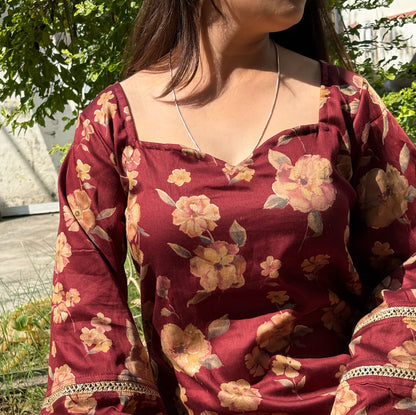 SAHIBA MAROON - Pakistani Kurti