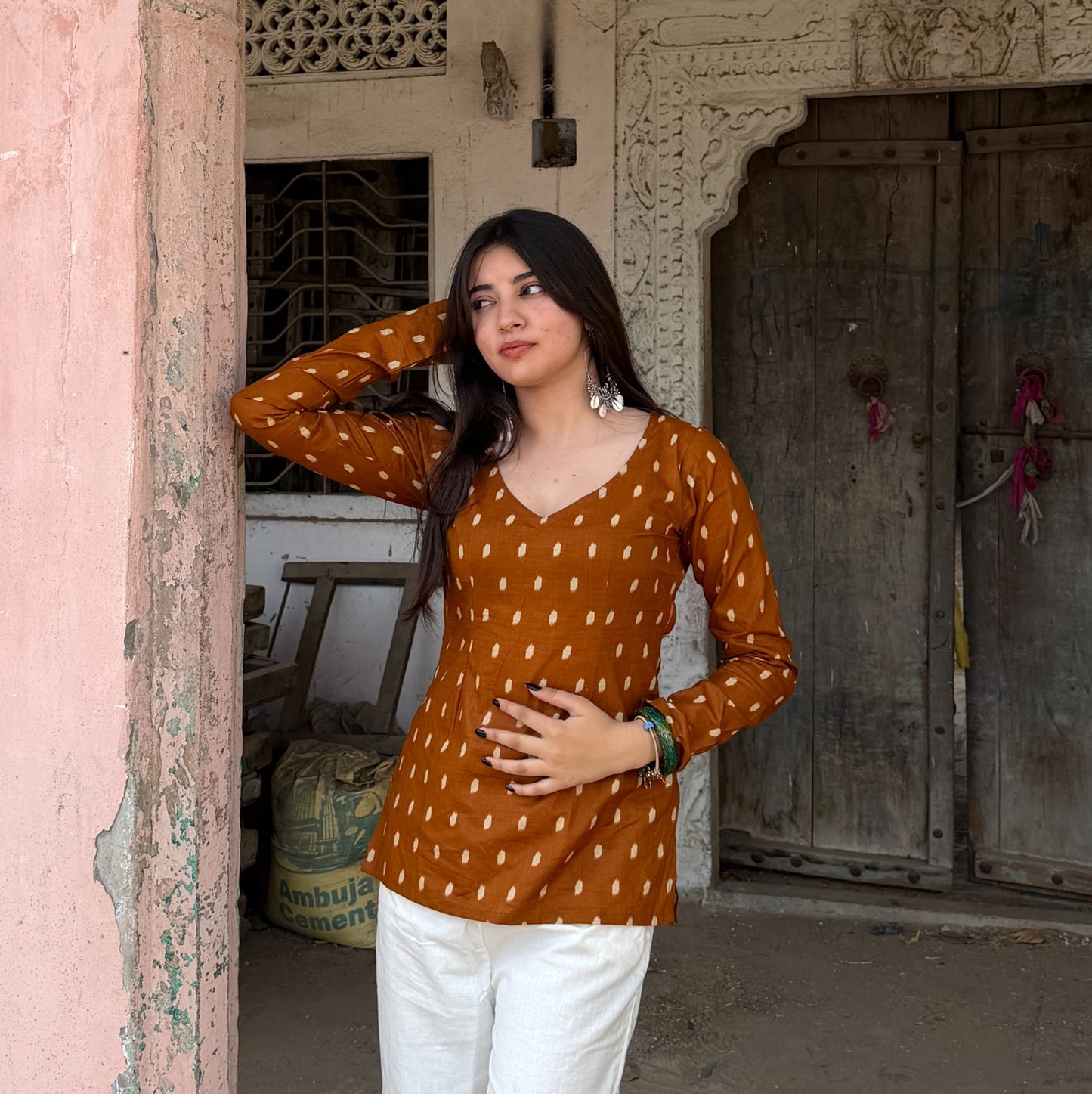 SUNEHRI - V NECK KURTI
