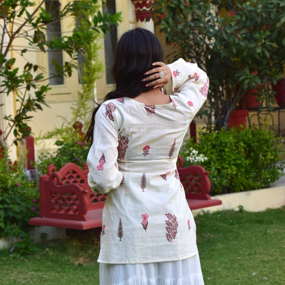 ZEENAT-V NECK KURTI