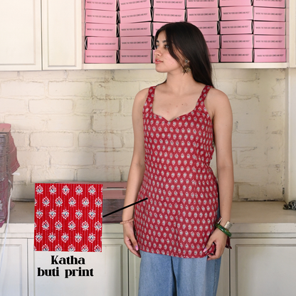 KUMKUM-Strap Kurti