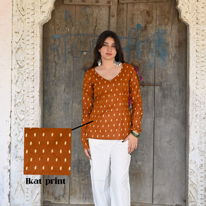 SUNEHRI - V NECK KURTI