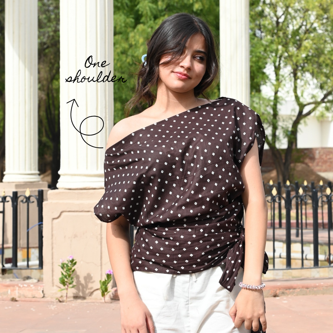 MOCHA Dual Wear Bandhani Top