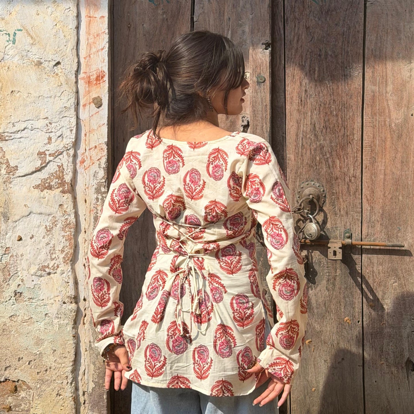 LEELA PINK - Corset Back Kurti