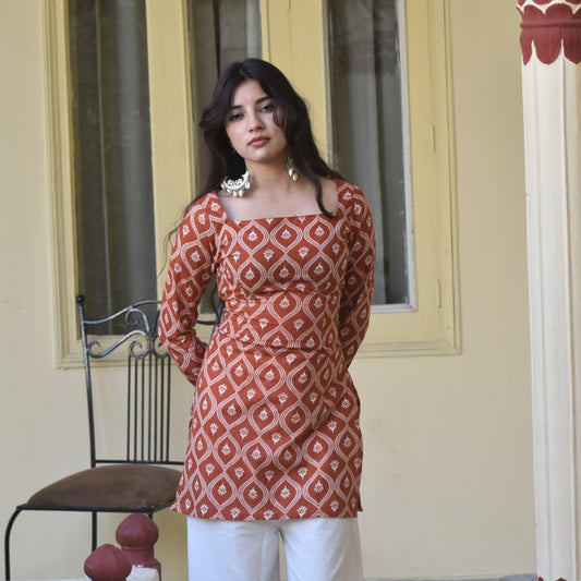 SUVARNA-CORSET BACK KURTI